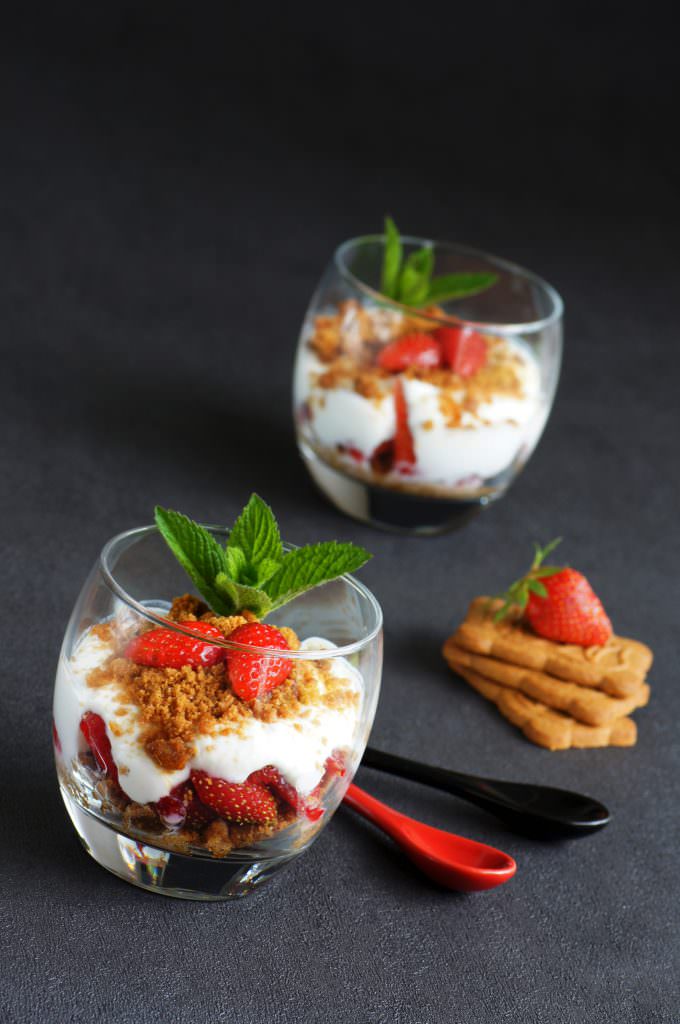 Verrine fraises spéculoos mascarpone