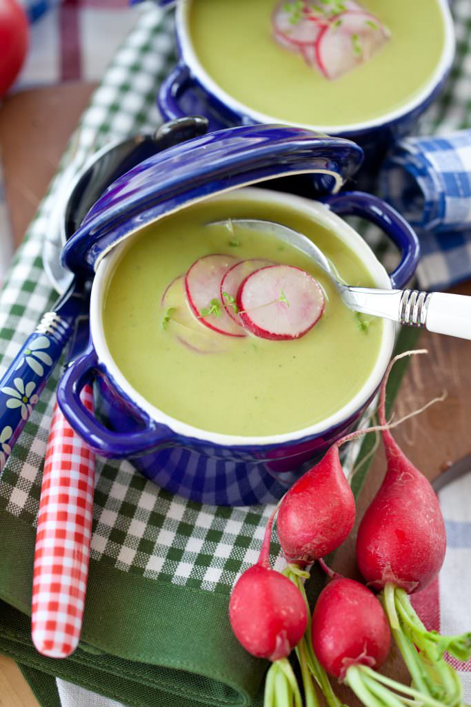 Crème de pois aux radis