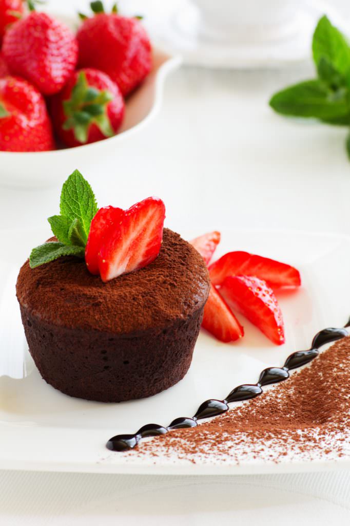 Muffins chocolat fraises