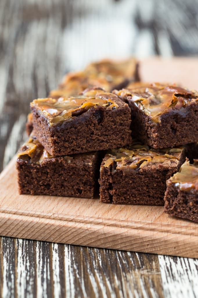 Brownies au chocolat et caramel
