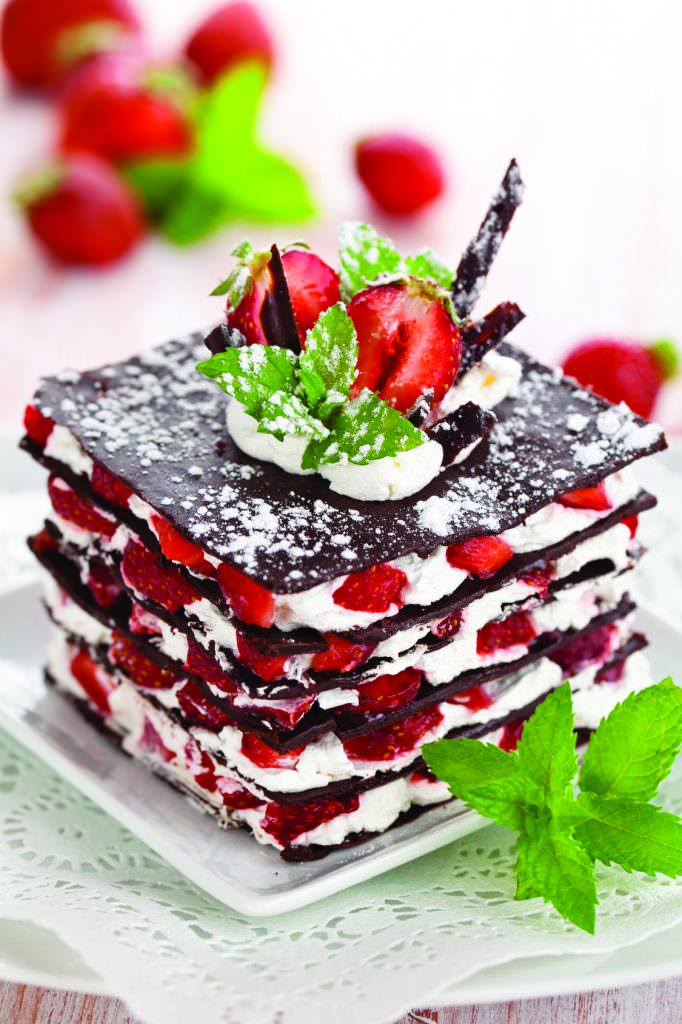 Millefeuilles de chocolat à la fraise