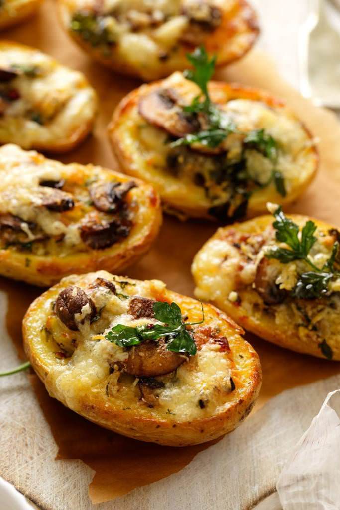 Pommes de terre gratinées fromage et champignons
