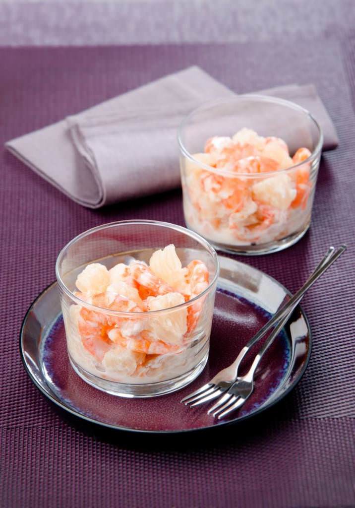 Verrines légeres de crevettes