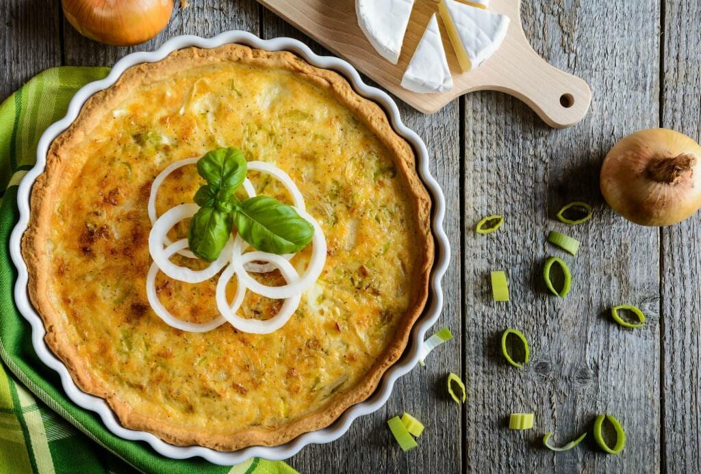Tarte oignon poireau camembert