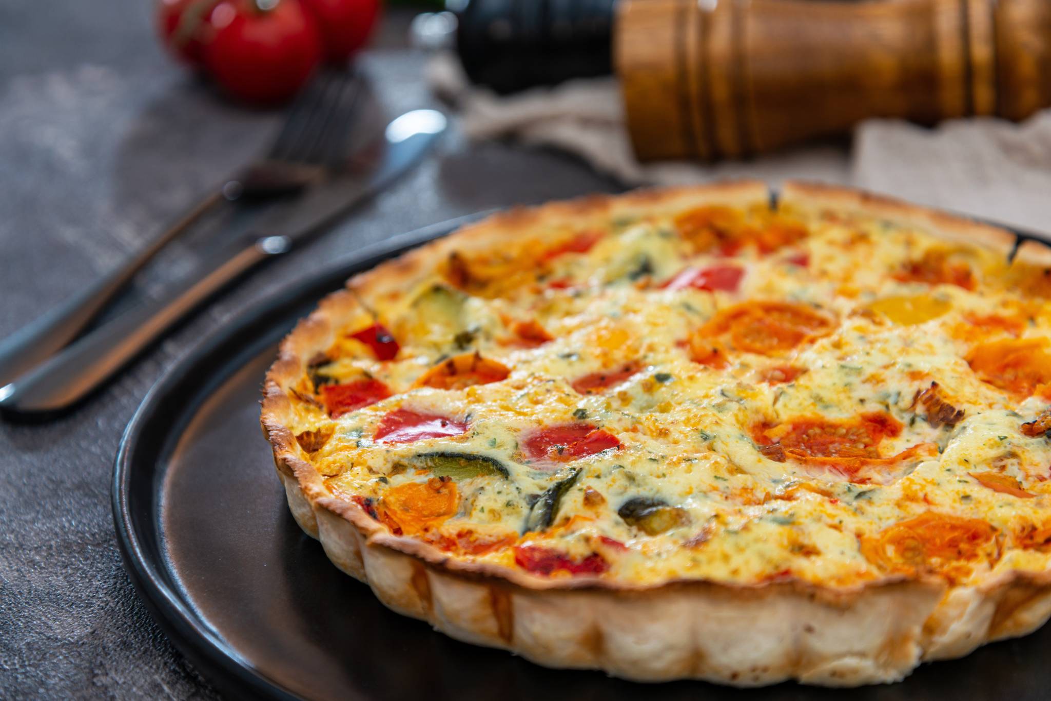 recette Tarte aux légumes du soleil poivrons courgettes tomates