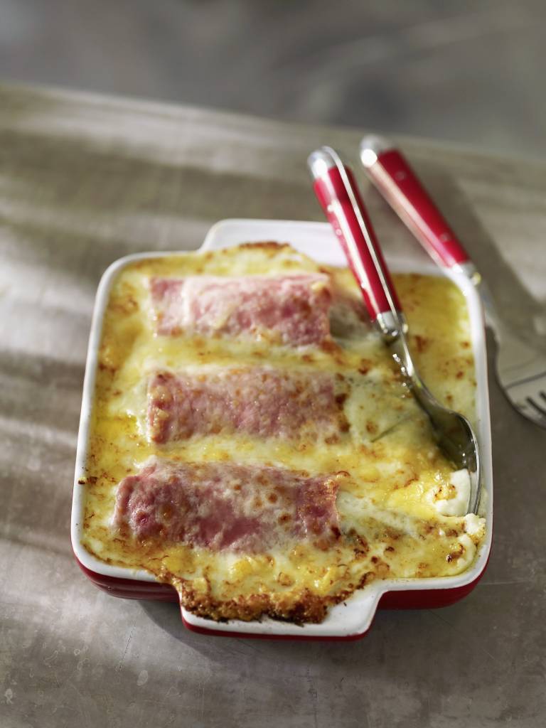 Gratin d&rsquo;endives au jambon, au Maroilles