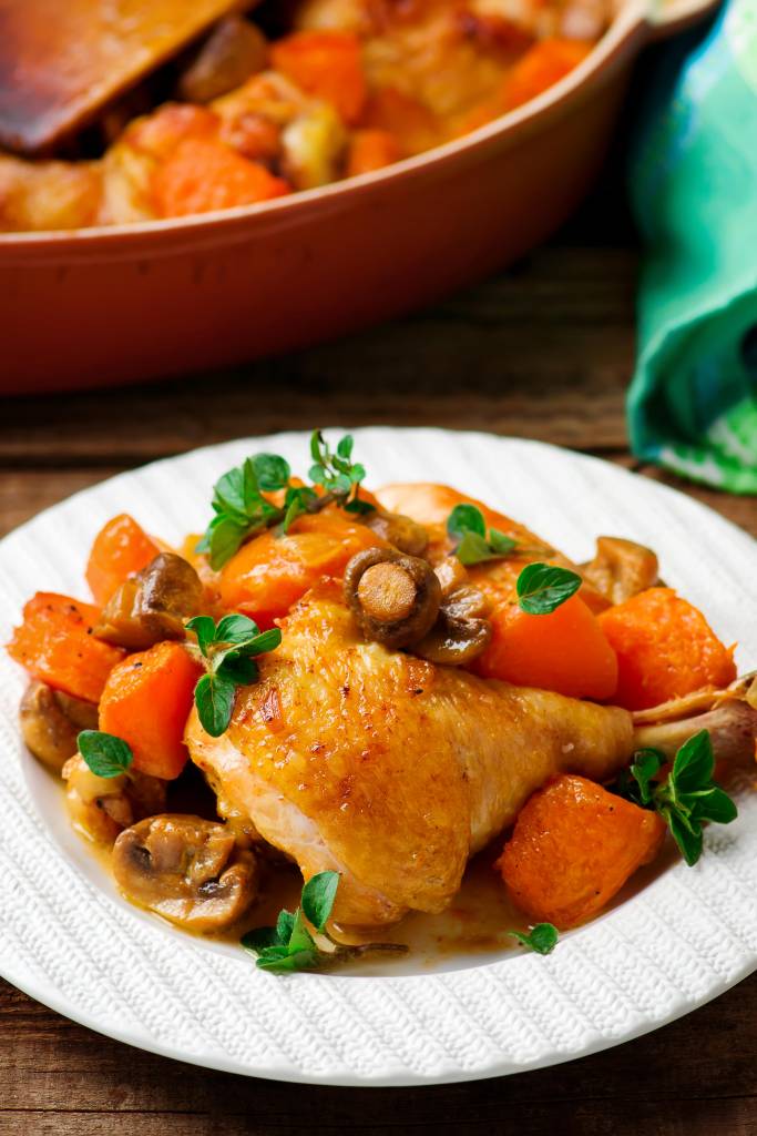 Poulet sauté au potiron