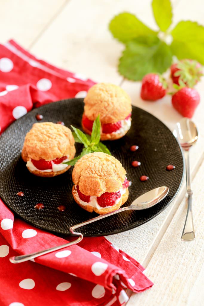 Choux Chantilly à la fraise