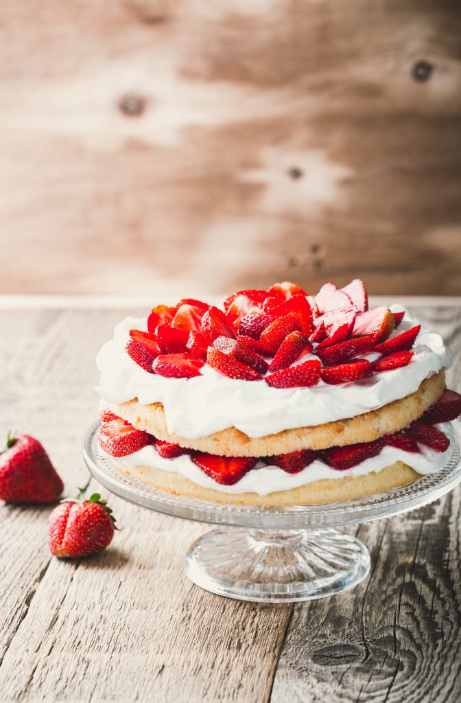 Gateau gourmand aux fraises