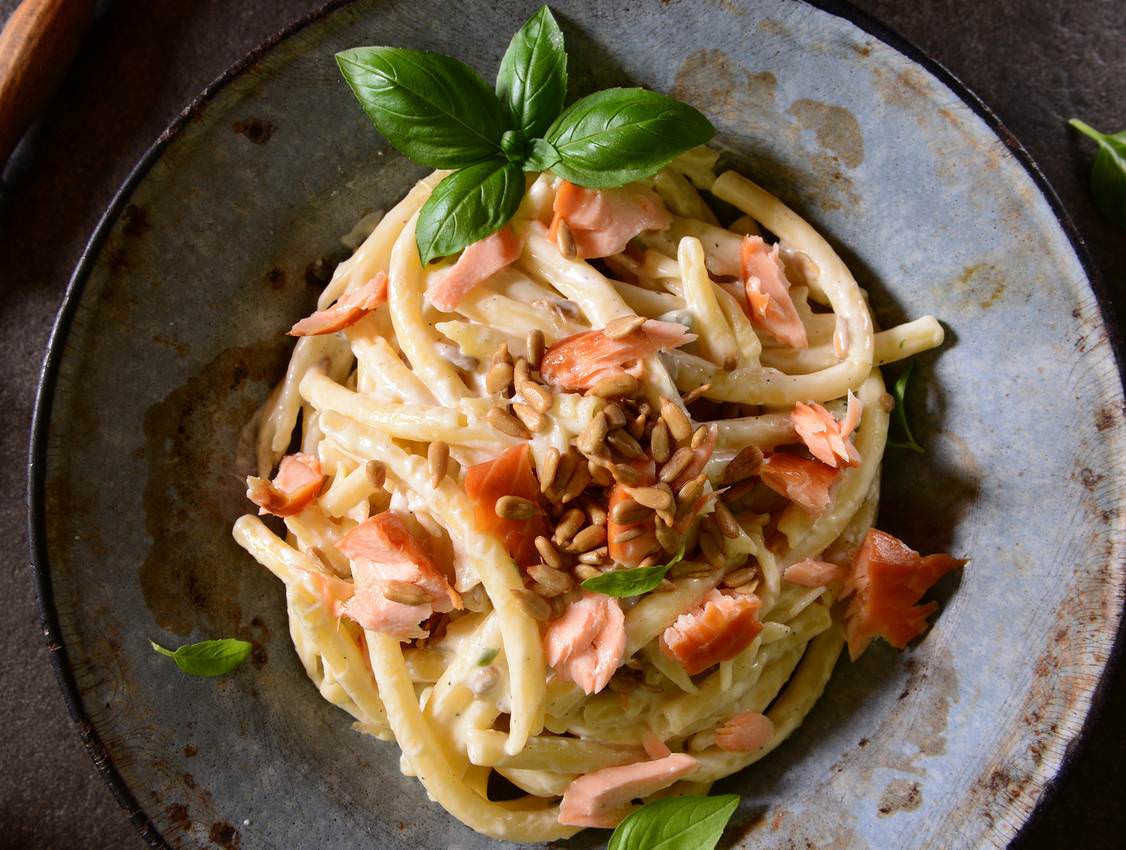 Pâtes au saumon et au Roquefort un beau mélange de saveur pour ces