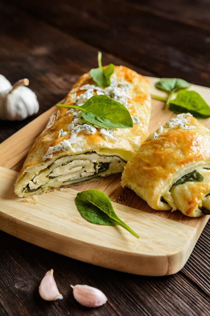 Feuilleté roulé épinards et roquefort