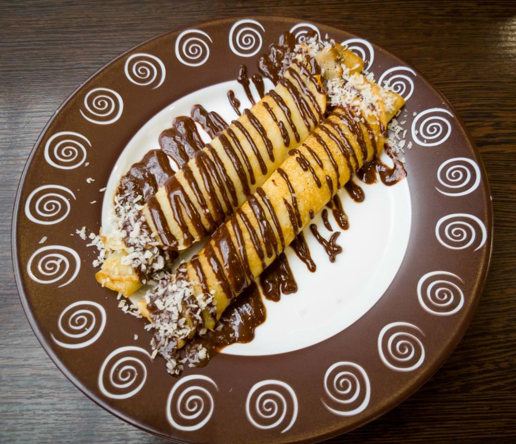 Crêpes fourrés à la mousse de mascarpone au chocolat