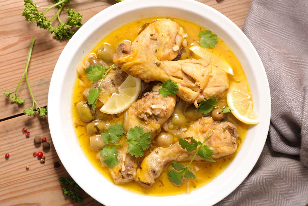 Cuisse de poulet au citron et olives