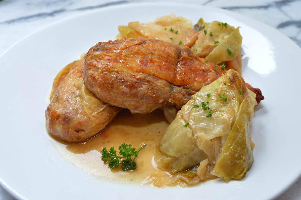 Pintade au chou