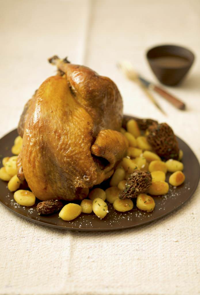 Chapon de Pintade farcie aux morilles