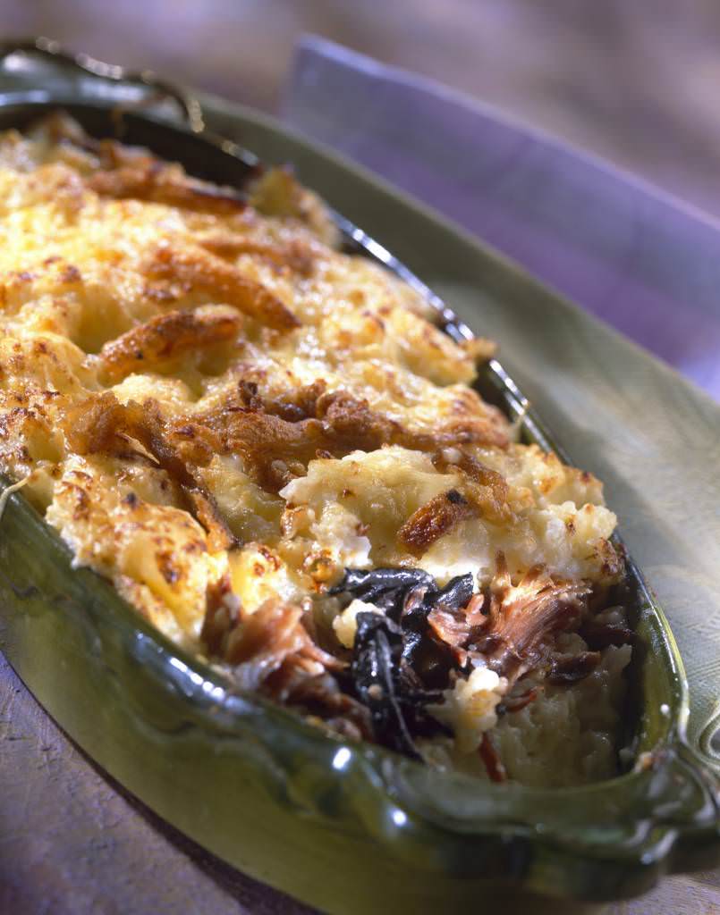 Parmentier de canard aux cèpes et champignons des bois