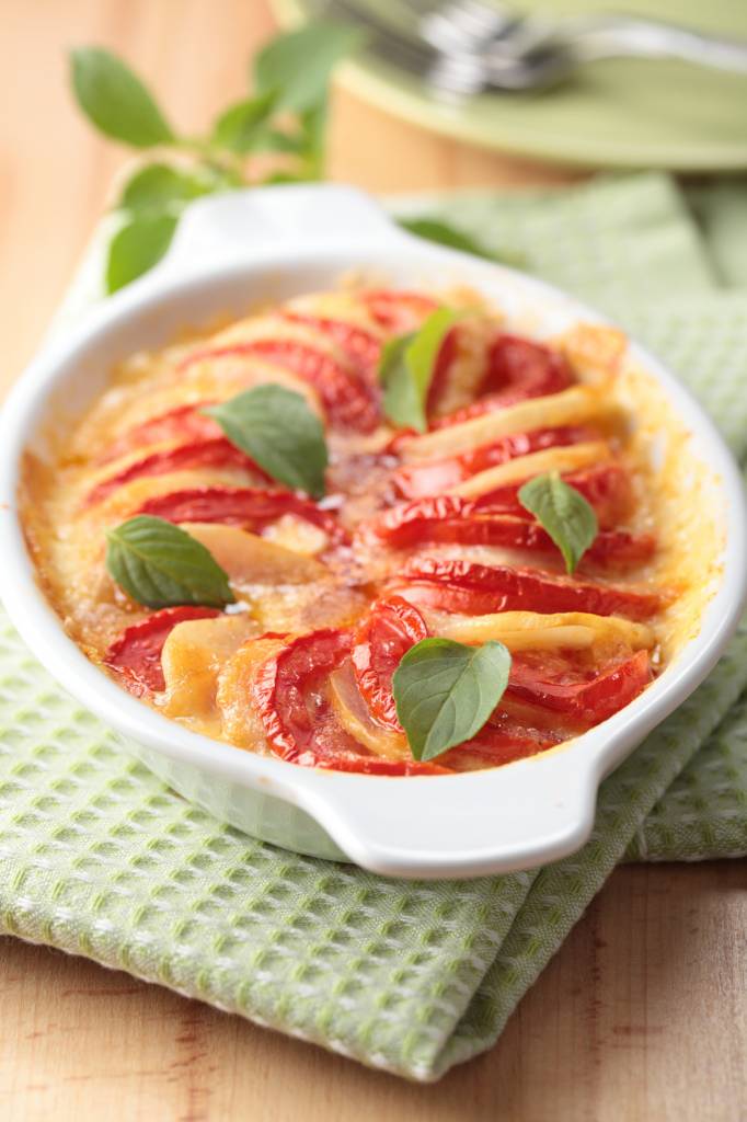 Gratin tomate mozzarella pommes de terre