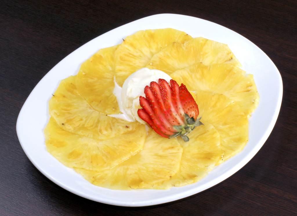 carpaccio d&rsquo;ananas à la menthe
