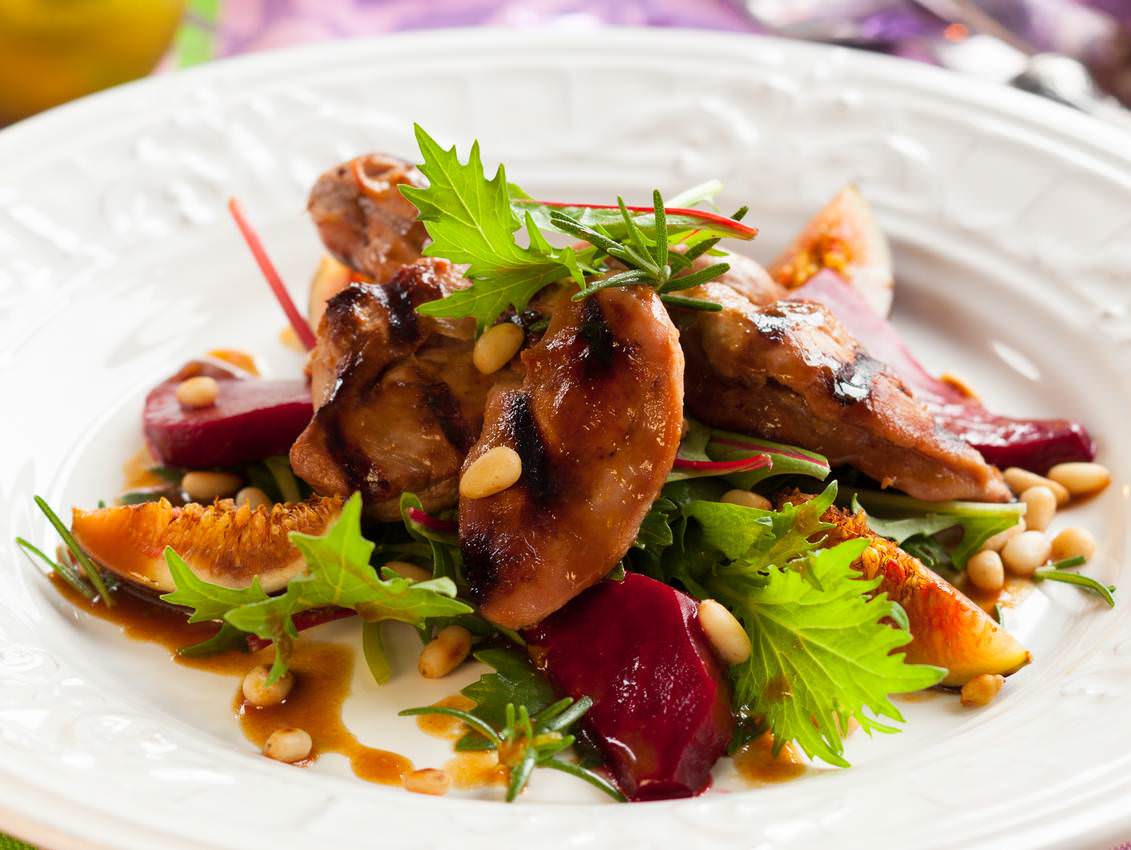 Salade de filets de cailles une belle salade d'automne à faire aussi