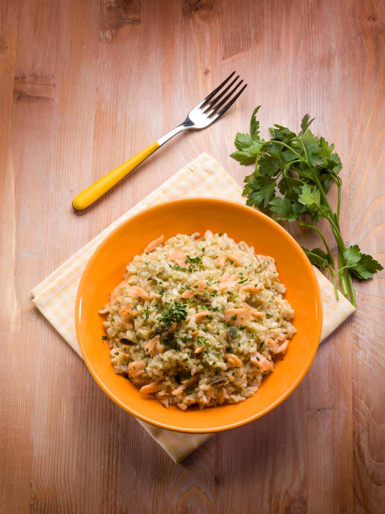 Risotto au saumon fumé