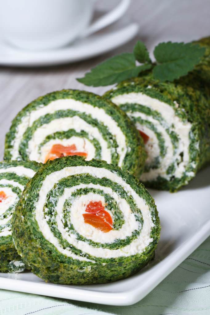 Roulé aux épinards, saumon et ricotta