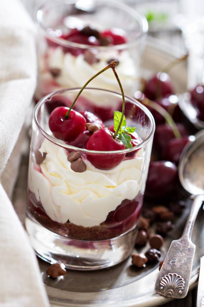 Verrines de cerises façon cheesecake