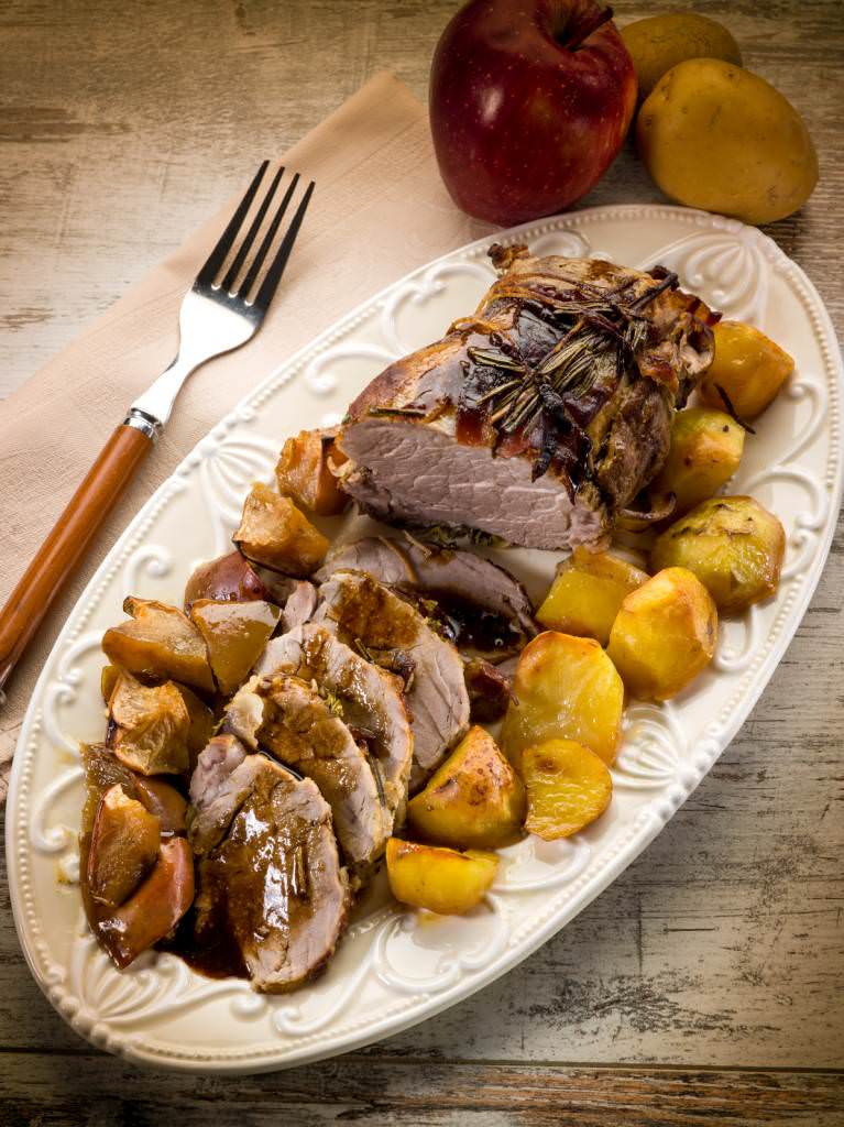 Rôti de porc aux pommes