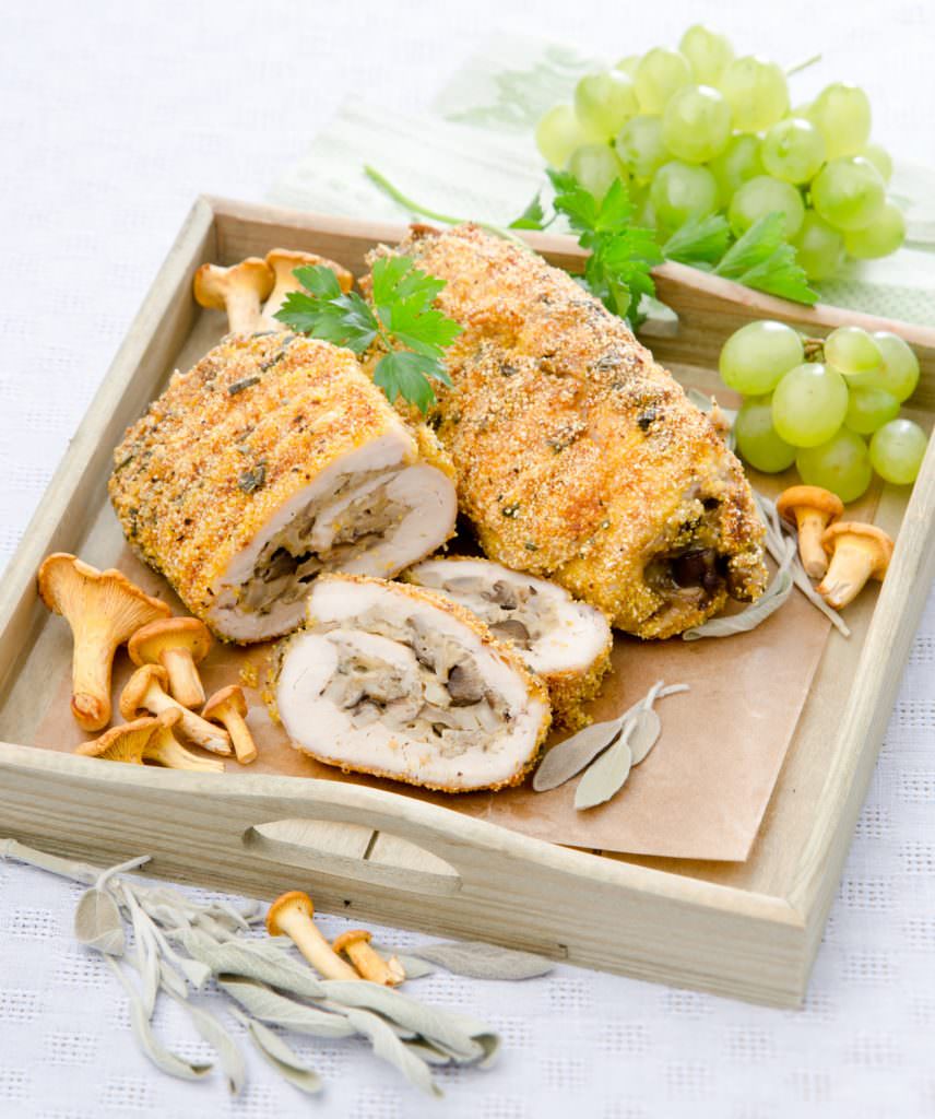 Roulades de poulet aux girolles
