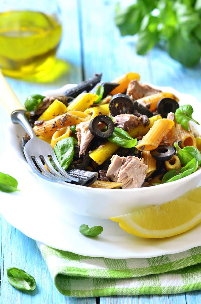 Salade pates pennes basilic et thon