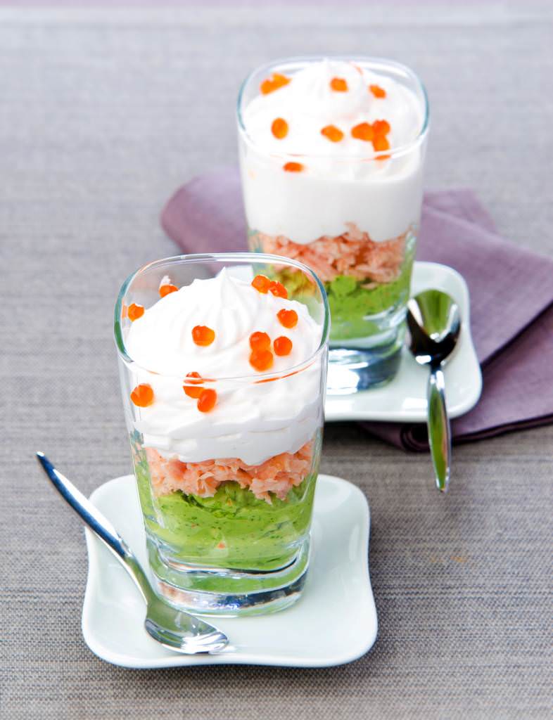 Verrine guacamole saumon
