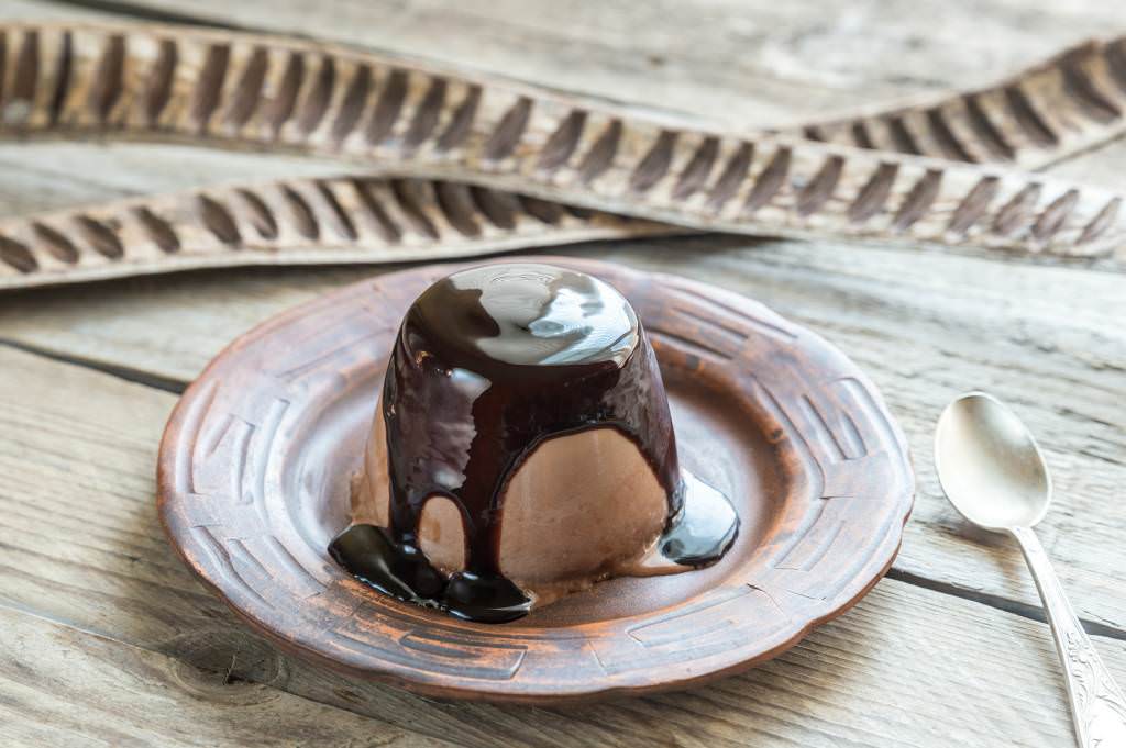 Panna cotta au café et son coulis chocolat