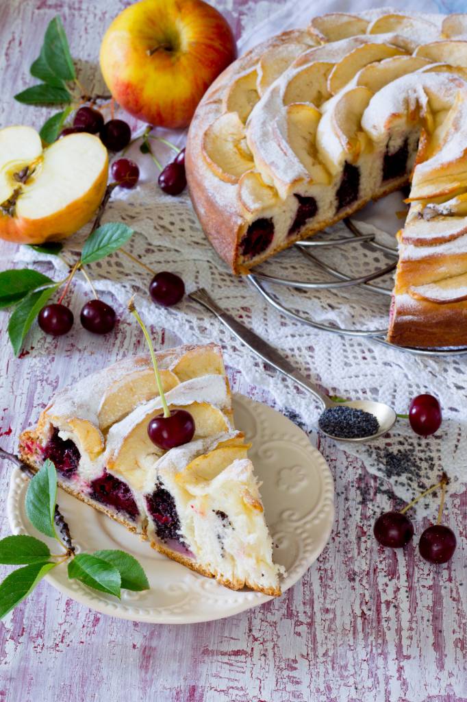 Gateau pommes cerises
