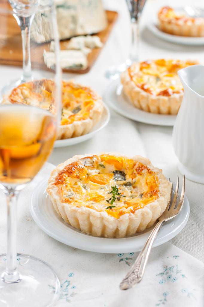 Petites quiches au potiron et fromage bleu