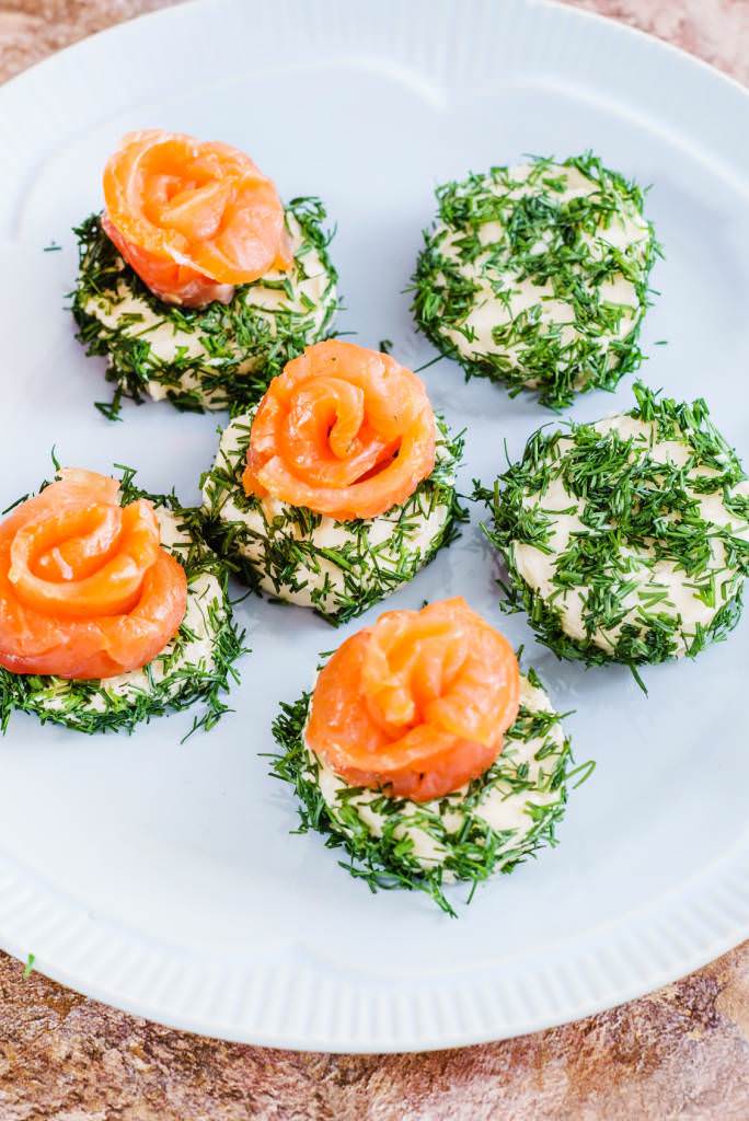 Bouchées chévre et saumon
