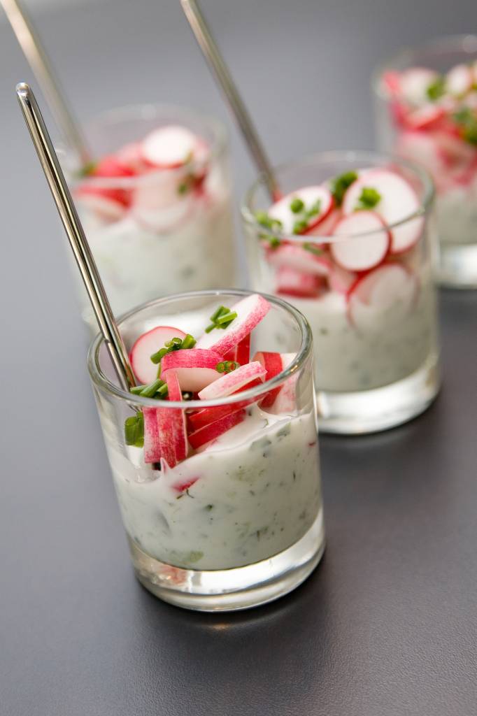 Verrine de radis au fromage de chèvre