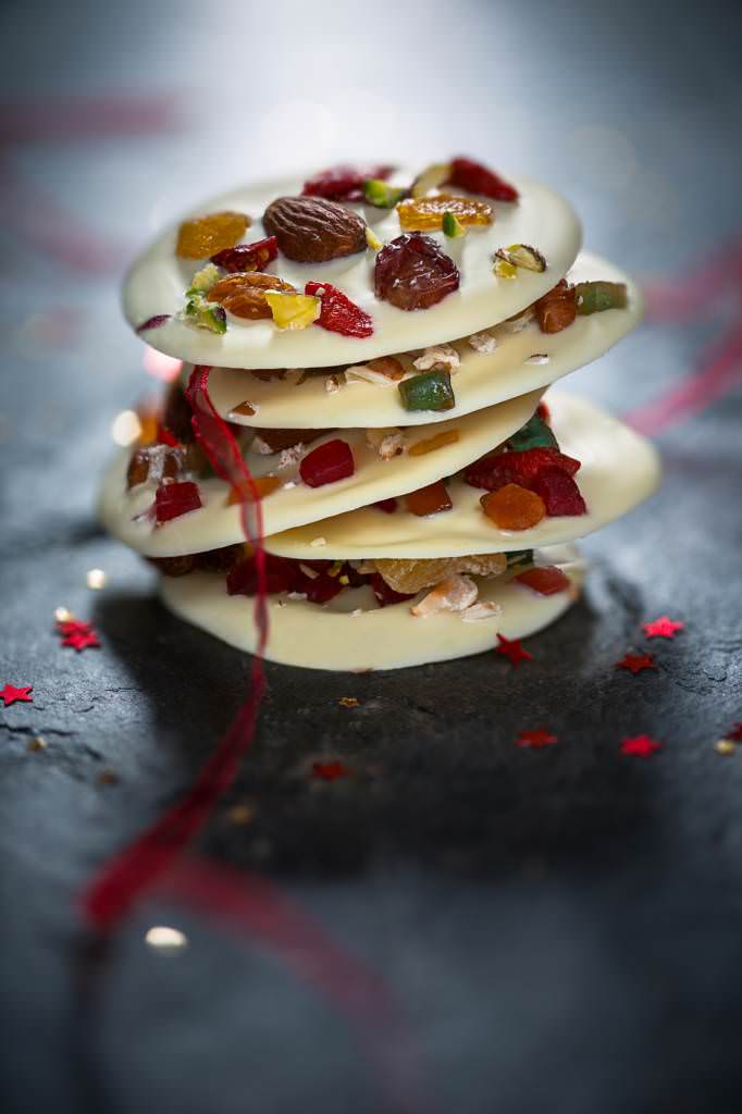 Mendiants au chocolat blanc