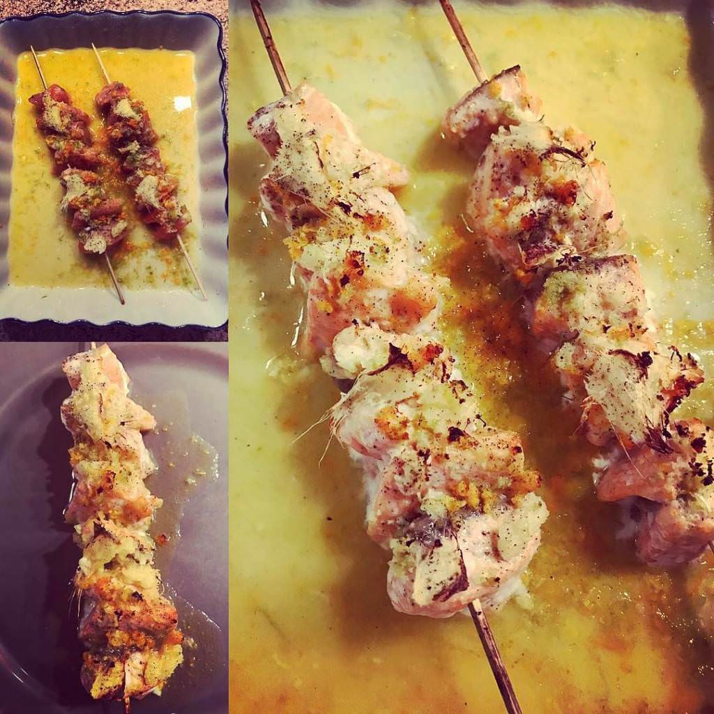 BROCHETTES DE SAUMON AU FOUR