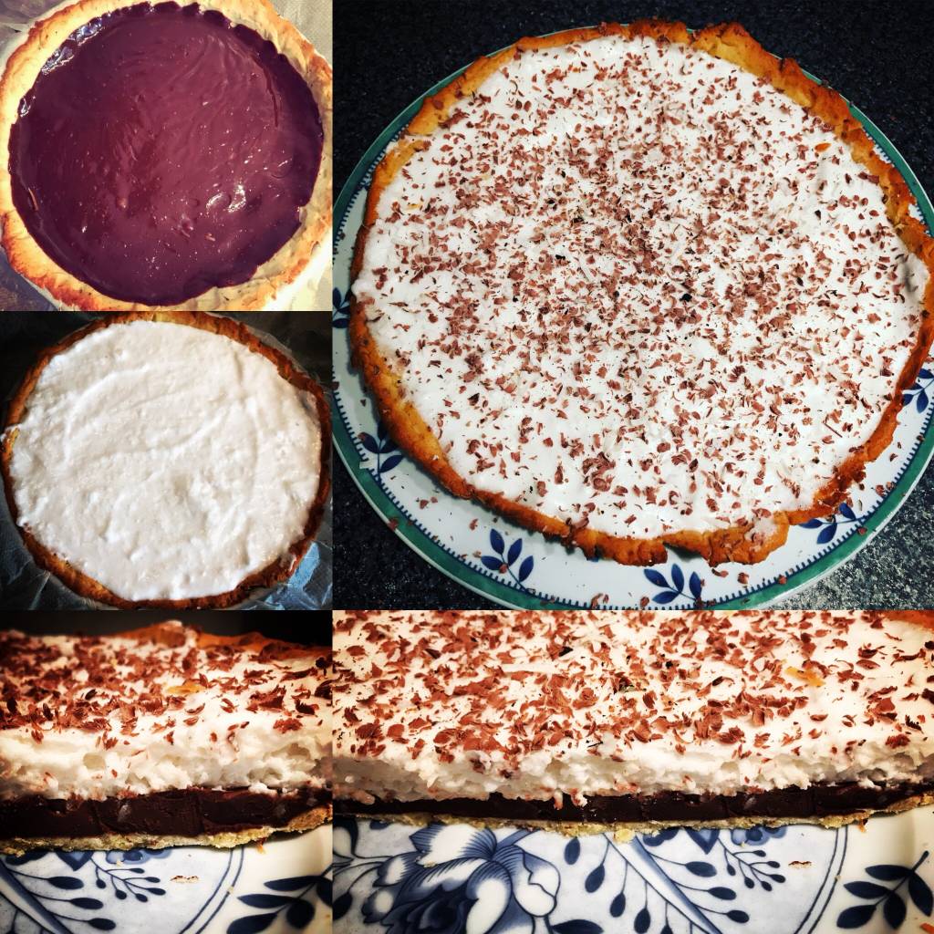 Tarte ganache chocolat et mousse coco