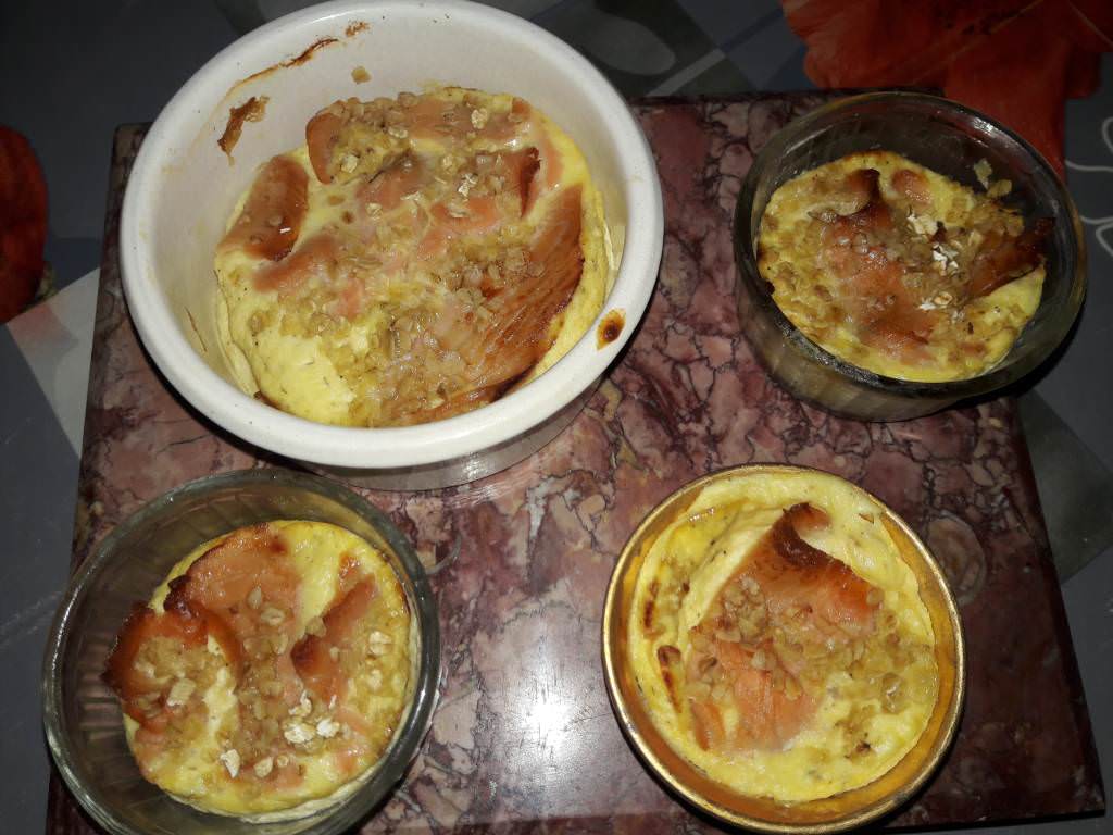 Clafoutis light saumon fumé- aneth