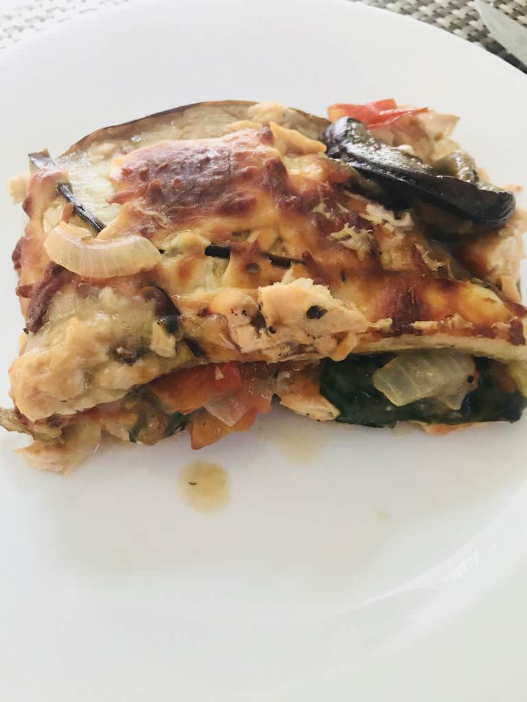 Lasagnes légères à l’aubergine et au saumon