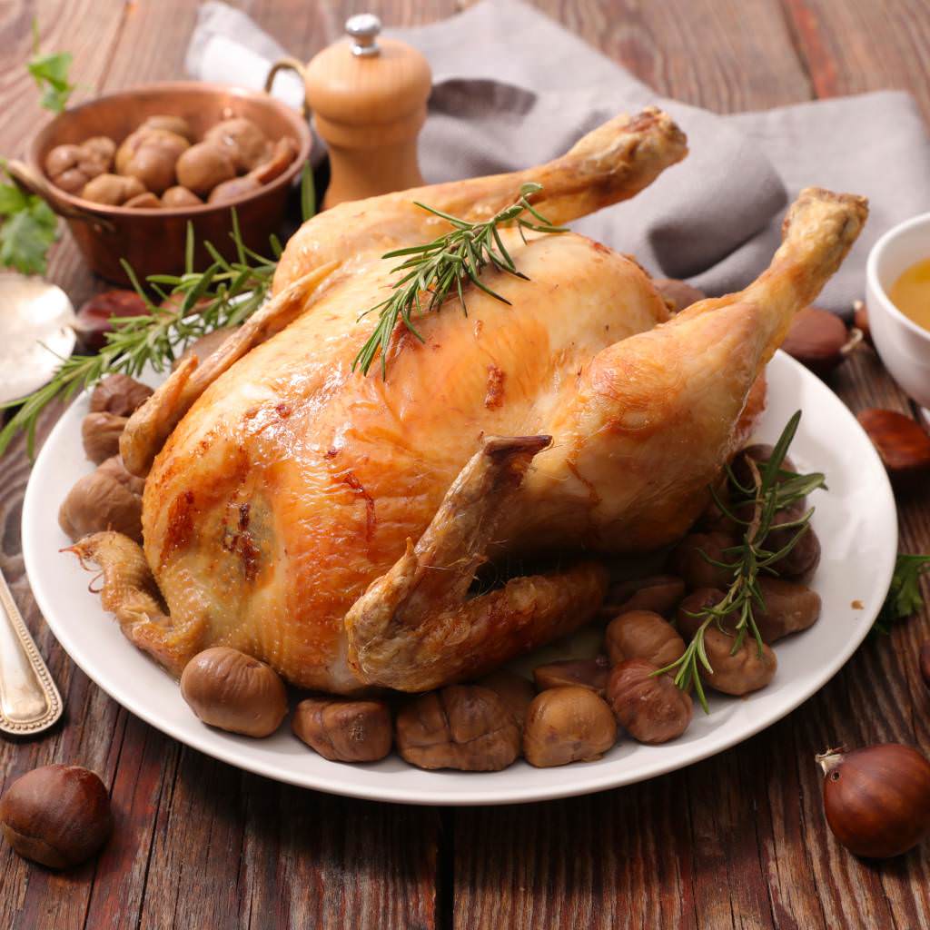 Poulet rôti aux marrons