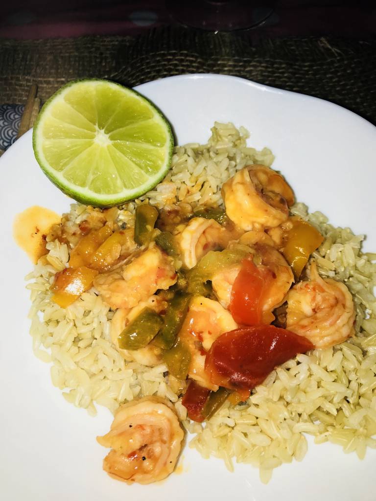 Crevettes sauce piquante