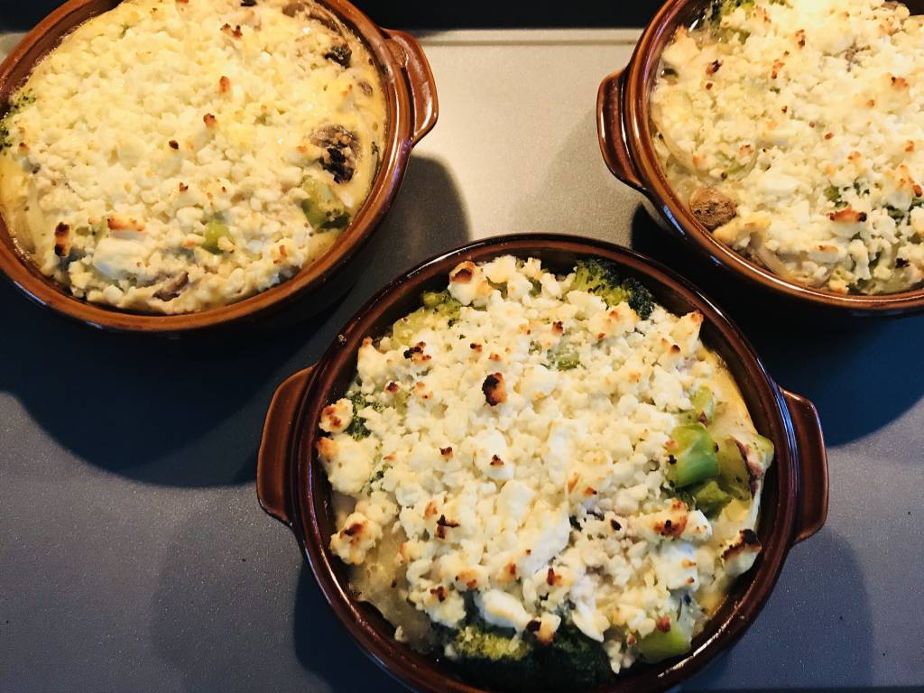 Gratin de saumon frais aux légumes et à la fêta