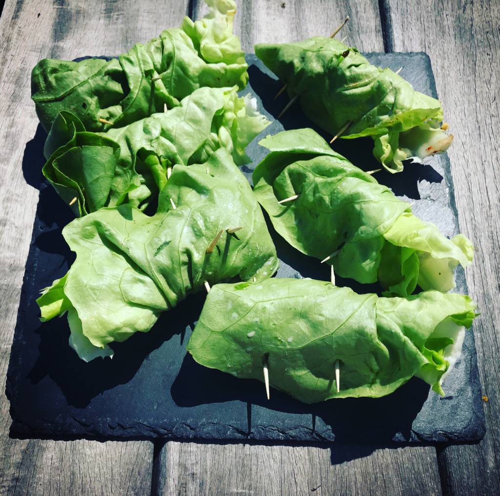 Healthy wraps de laitue thon ou salade comme un wrap
