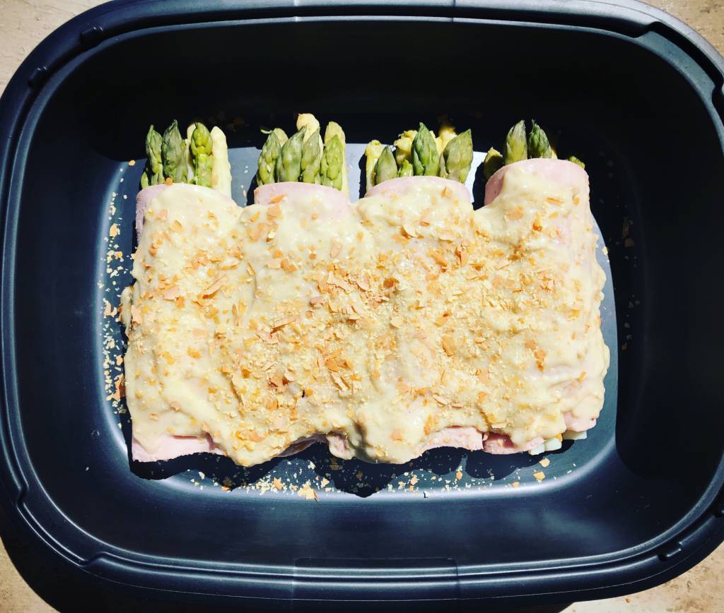 Asperges façon endives au jambon et béchamel revisitée ultra light